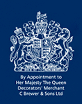 Royal Warrant. By appointment to Her Majesty the Queen Decorators' Merchant C Brewer & Sons Ltd